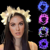 Nessiworld Led Lighted Colorful Burning 3 Functional Otrish Party Crown White Color 12x12 cm